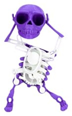 Dancing Skull Toy,Mini 3D Print Shaking Skull Doll,No Need Battery Wind Up Skeleton Dancing Toys,Kids Toddlers Desktop Spring Clockwork Toys,Birthday Gift (Purple)