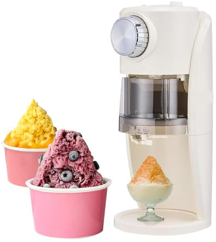 Electric Ice Shaver & Crusher, 45W Adjustable Snowflake Ice Maker with Stainless Steel Blade, Compact Shaved Ice Machine for Home & Commercial Use