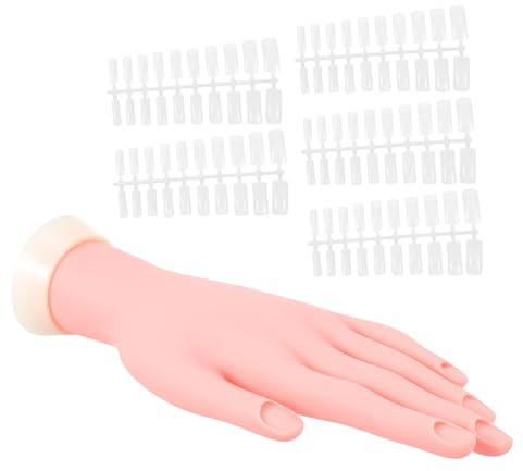 SMASOLO Modèle Main Entrainement Manucure Silicone Flexible avec Plaques Faux Ongles Outil et Réaliste pour Pratique Nail Art Débutants