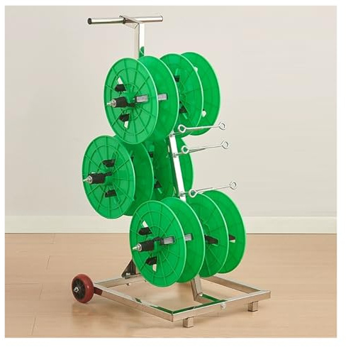 XAWSOP Wire Spool Rack,Heavy Duty Welded Steel Frame Caddy,Portable Dispenser,Use It On Construction Sites,in Workshops,Warehouses,or in Your Home Garage,Color1-Style 2