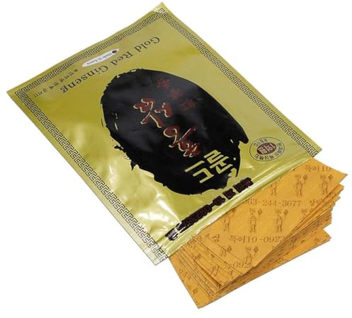 Uppsättning av 20 koreanska guldröda ginseng värmeplåster – för smärtlindring – tillverkad i Korea