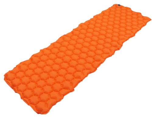 TOKIDNY Matelas de Camping Gonflable Ultraléger et Imperméable Tapis de Sol Portable Orange pour Tente Coussin de Couchage Compact et Adapté Randonnée et Voyage Plein Air
