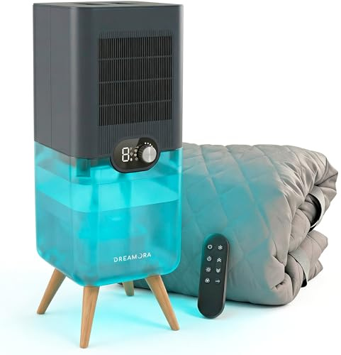 DREAMORA Luna - Sistema di Raffreddamento per Letto ad Acqua - Raffreddatore per Materasso Silenzioso e Compatto per un Sonno Profondo e Ristoratore - Tappetino Double Face per Massimo Comfort