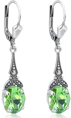 Jugendstil Ohrringe Silber Kristall Silber Vintage Ohrhänger NOBEL SCHMUCK