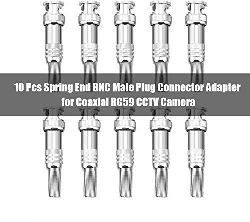 10 connettori BNC coassiali a vite, maschio, adattatori per telecamere di sorveglianza domestica a circuito chiuso