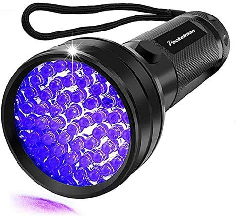 Linterna UV Luz Negra, 51 LED 395 NM Detector de luz Ultravioleta Ultravioleta para orina de Perro, Manchas de Mascotas y chinches de Cama