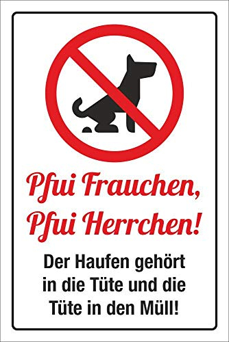 WERBEPUNKT. Schild Pfui Hundekot entsorgen Hundekacke Kein Hundeklo 3 mm Alu-Verbund 600 x 400 mm