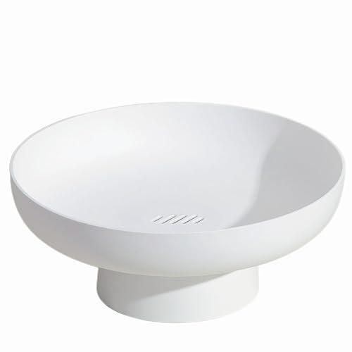onefitow Cesta de frutas para encimera de cocina, cesta de almacenamiento de cocina, soporte organizador, centro de mesa decorativo para encimera de cocina o mesa de comedor, color blanco