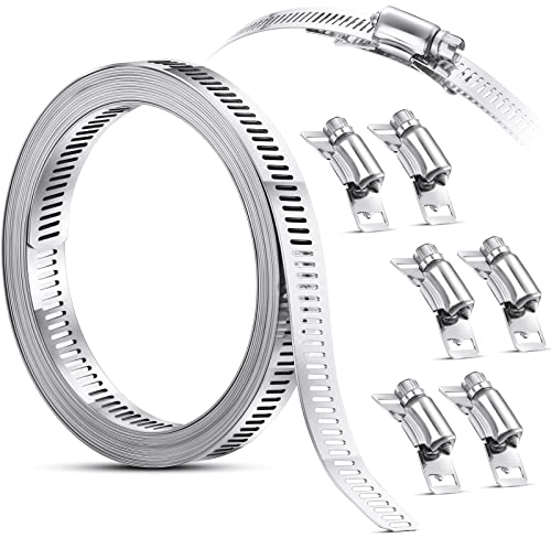 Morsetto Vite in Acciaio Inox per Tubi Flessibili Fascetta Stringitubo con Fissaggio Fascetta Idraulica Metallica Fascetta Regolabile a Vite Senza Fine per Intercooler (8.2 Piedi, 7 Pezzi)