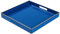 Decorative Tray, Royal Blue Serving Tray with Handles, Coffee Table Tray, Square Plastic Tray for Ottoman, Bathroom, Kitchen, 13x13x1.57