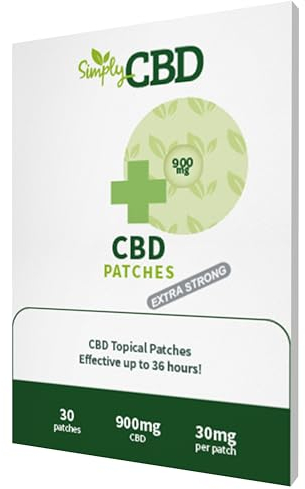 Simply CBD Topical Patches - 30 Patches - 30mg Per Patch, White