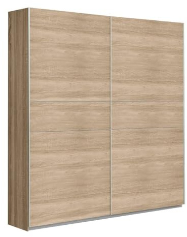 Home Heavenly® - Armario Paris 170 cm – Armario de Puertas Correderas con Estantes y Barras de Colgar – Diseño Nórdico 170x61x210 cm Color : Roble