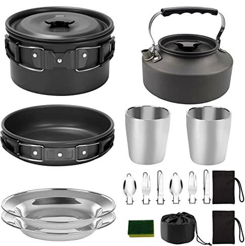 backlight Camping-Kochset - Tragbares Grill-Kochset,Outdoor-Koch-Rucksack-Ausrüstung und Camping-Rucksack und Wander-Picknick-Set für Grillliebhaber