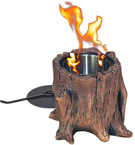 Eastuy Tischfeuerstelle | Tischkamin mit Spiritus - Praktisches Feuerbecken aus Zement für Partys im Freien, Abendessen im Innenbereich und romantische Verabredungen
