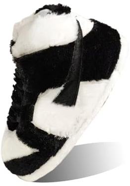 LAPRBY Sneaker Slippers Non Slip Sole Indoor House Plush Slippers Unisex Indoor Floor Cotton Shoes (Black,5.5,12)