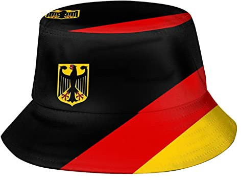 KJHBVND Deutschland Bucket Hat Deutschland Flagge Hut Eimer Hut BRD Deutschland Fischerhut für Outdoor