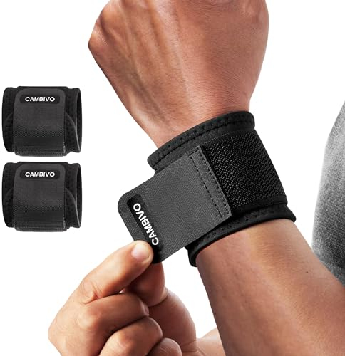 CAMBIVO Handgelenk Bandagen Krafttraining, 2 Stück Verstellbare Handgelenkstütze Wrist Wrap für Fitness, Gym, Sportschutz