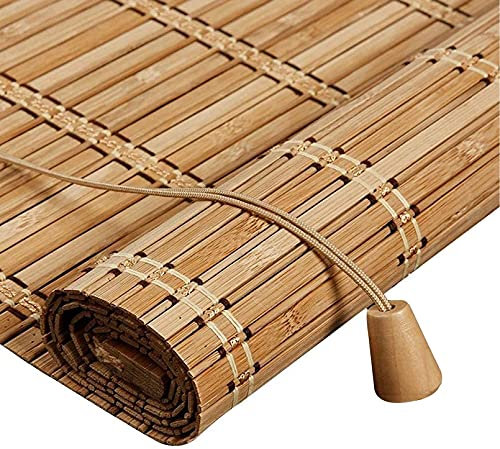 Retro Bambus Rollo Jalousine Bambusrollo,50-140cm Breit Bambus Raffrollo,Natur Holzrollos,Sonnenschutz und Sichtschutz Rollo Seitenzugrollo Für Fenster und Türen,Anpassbar (90x250cm(36x98in))