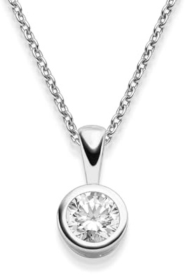 Amoonìc Collier Femme Argent 925 Pendentif Solitaire Zircon | Idée Cadeau Femme Femmes Copine Fille Maman Petite Amie Anniversaire Amour | Bijoux Femme