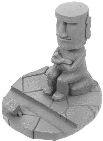 LIFKOME Handyständer Brillenhalter für den Schreibtisch Garten-Moai-Skulptur Daumen hoch, Telefonständer Moai-Figuren Moai-Modell nordisch handyhalter Lagerregal Statue schmücken Kunstharz