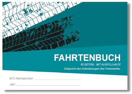 PuK Fahrtenbuch DIN A6 | Finanzamtkonform für PKW | 80 Seiten mit Ausfüllhilfe | Fahrtenbücher 1er, 2er, 3er, 5er oder 10er Pack | zur Dokumentation geschäftlicher und privater Fahrten (1 Stück)