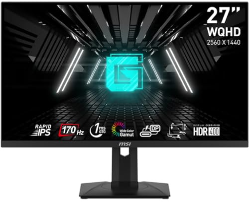 MSI Monitor Gamer 27 G274QPF 1ms 170Hz Wide Quad HD Rapid IPS HDMI USB-C Carga Rápida G-Sync