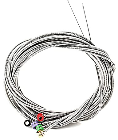 Juego de 5 Piezas de Cuerdas de Acero Inoxidable con Extremos de Bola de Color para Piezas de Repuesto de Bajo EléCtrico de 5 Cuerdas