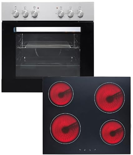 PKM Einbauherdset BIC3 I-GK-IX-2 Edelstahl Glaskeramikkochfeld 60 cm 60 Liter A