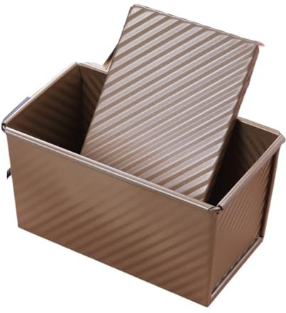 SPXTOM Moule à Pain ondulé avec Couvercle, capacité de pâte de 1 LB, antiadhésif, boîte à Pain carrée, en Alliage d'aluminium, for la Cuisson du Pain