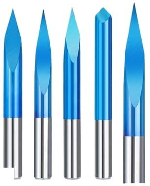 Fasenfräser Fräsen 4mm Schaft 3 Kante Gravur Bit 20 30 40 45 60 90 Grad Maschine Router Bit Gravur Bit Werkzeug(4x0.3x20)