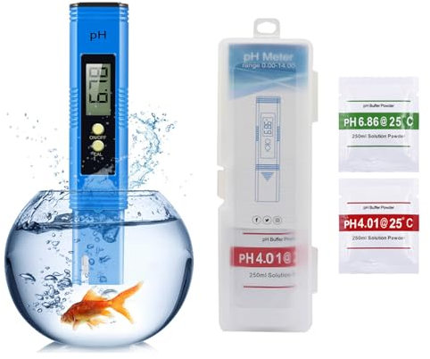 4 Pcs Ph Pen, Ph Meter, Easy to Use Ph Tester for Water 0.00-14.00 High-Density Test Range Ph Meter for Water for Household Drinking Water Pools Indoor Soil Aquariums