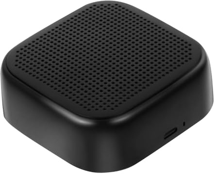 UKCOCO Mini Haut-Parleur sans Fil Portable avec Microphone Anti-Bruit, Enceinte Noire en Plastique, Portée 20 Mètres, pour Bureau et Extérieur