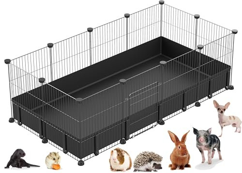 PILIN Kaninchengehege, Metallzaun, Drahtkäfig mit wasserdichter Matte, DIY Montage von verschiedenen Größen von Metalldrahtkäfig 30x38 12pcs