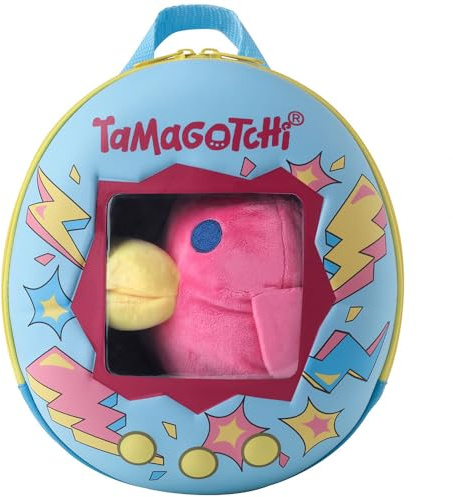 Bandai 90784 Tamagotchi Hashizotchi-ryggsäck, flerfärgad, 3-i-1 bärbar plysch, perfekt för barn över 3 år, ta hand om ditt husdjur och växa från ägg till vuxen