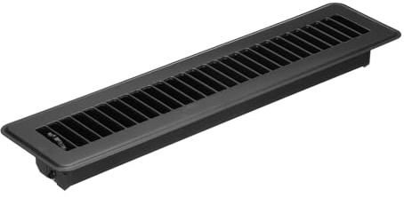 PATIKIL 14 X 2 Pulgadas Rejilla de Suelo, 1 Pieza Cubierta de Ventilación de Aire Resistente de Acero Ajustable Decorativa Rejillas de Suelo Fáciles de Ajustar, Negro
