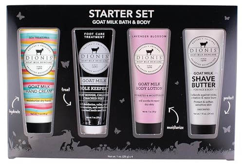 Dionis Goat Milk Bath & Body Starter Set 1 oz (Pack of 4)