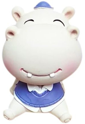 TOYANDONA D'hippopotames Compact et Délicat en Résine Bleu Figurines Résistantes la Déformation pour Décoration Mini Jardin, Micro Paysagisme