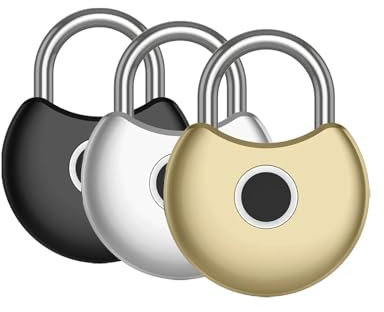 VEKELETE Candado Inteligente Tuya con Huella Dactilar, Resistente al Agua, Carga USB, Sensor de desbloqueo de identificación rápida, (PQ1,Black)