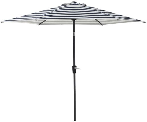 NOIRDA Parasol De Marché pour Table D'extérieur, Grand Parasol De Jardin, Inclinable Et Manivelle, Protection UV, Rayé, 265 X 265 Cm