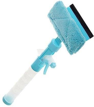 UTHCLO Multi Function Window Wiper with Spray Feature Durable Glass Cleaner for Streak Windows for Showers Mirrors Tiles Blue