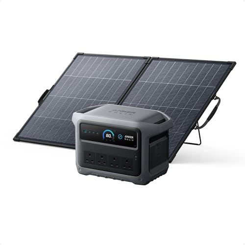 Anker SOLIX C1000 Gen 2, 2000W 1024Wh Power Station with 200W Solar Panel | LiFeP04 Battery, Peak 3000W, Full Charge in 49 Min, 10ms UPS, Solar Generator for Home Backup, Power Outages and Camping