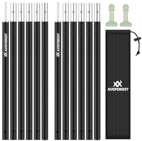 Tent Poles for Tarp, AVOFOREST Camping Tent Tarps Poles Adjustable Aluminum Camping Accessories 80in Heavy Duty Poles Thicker Tent Pole with a Diameter of 0.75in for Backpacking Hiking Awning