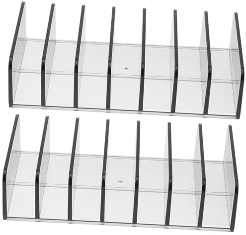 COLLBATH Organizador de Paletas de Maquillaje 2 Piezas 7 Ranuras Organizador de Cosméticos Vertical para Tocador y Baño