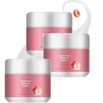 Haarentfernung Gesicht Creme, Gesichtshaarentferner Für Frauen, Eine Schmerzfreie, Vegane Haarentfernungscreme für Glatte, Verfeinerte Haut, geeignet für Oberlippe, Wangen und Augenbrauen (150g)