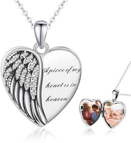 KQ&TTENG Halskette mit Fotobox 925 Sterling Silber Haustier Urnehalskette für Mama Papa Frauen Männer