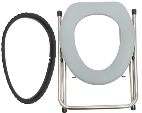 YARNOW Sgabello e Acciaio Inossidabile e Plastica Design Antiscivolo Pieghevole per Anziani e Donnecinte per Wc Comodo per Uso Esterno e Assistenza Quotidiana Uso Esterno Assistenza Quotidiana