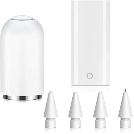 Adaptador USB-C para Apple Pencil de 1ª generación con tapa (×1) y 4 puntas, compatible con iPad de 10ª/11ª generación, carga y Bluetooth para Apple Pencil 1