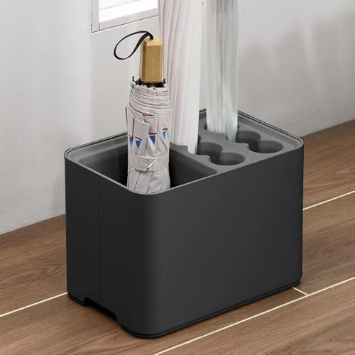 OIENNI Umbrella Stand Rack, Freestanding Umbrella Holder with Removable Drip Tray, Space-Saving Umbrella Organizer for Entryway Corner Home Office, Holds Up to 10 Umbrellas (Black)
