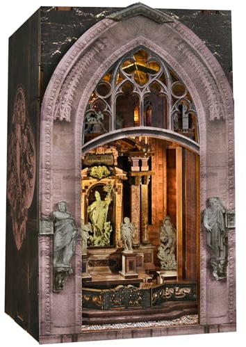 MiniCity Mailänder Dom Book Nook Kit aus Holz, 3D-Puzzle fürs Regal | Baue den Mailänder Dom in 2–4 Std.; 220 Teile, LED-Licht, Staubschutz, Kleber und Werkzeug als Bücherregal-Deko ab 14 Jahren.