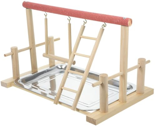 GALPADA Soporte Estimulante Mental y Físico para Loros de Madera Maciza de Juego Ensamblaje Manual Color Aleatorio Adecuado para Parque de Aves y Perchas para Pájaros
